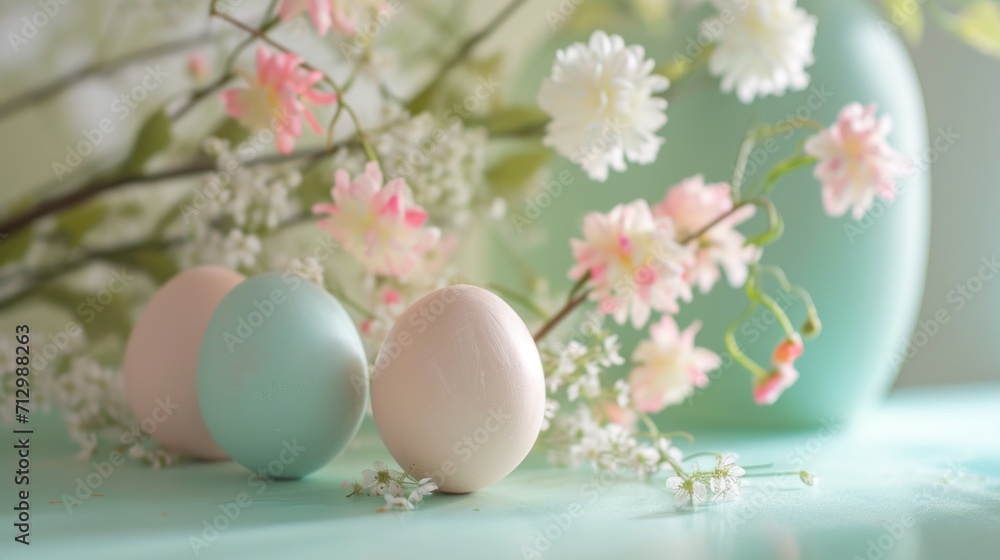 easter egg basket surround on bright pink background in slow motion easter egg basket surround on bright pink background in slow motion