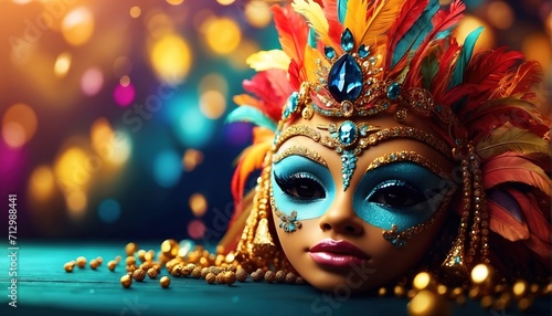 Brazilian carnival mask decoration © WrongWay