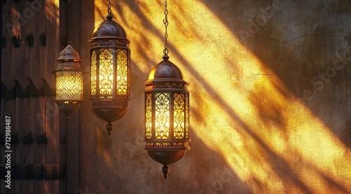 arabic lamps hanging on wall morocco wallpaper