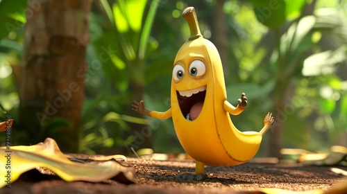 funny banana cartoon character photo