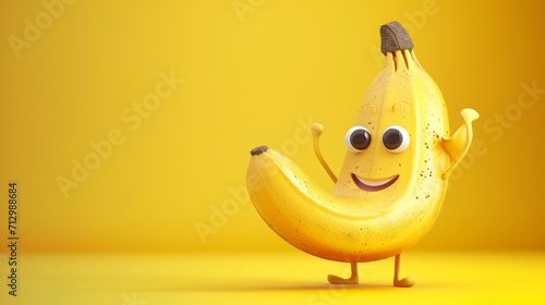 funny banana cartoon character