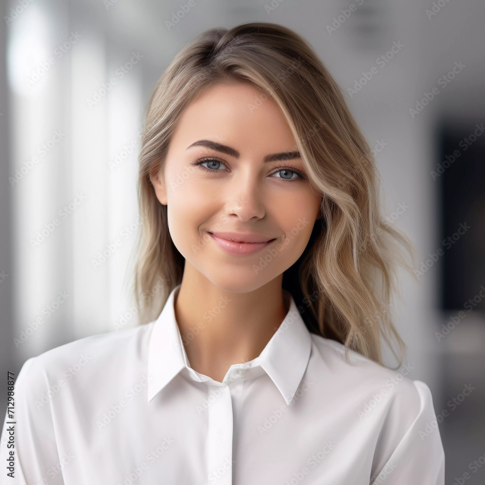 Portrait of a beautiful young business woman smiling at the camera. Generative ai. Portrait of a beautiful young business woman smiling at the camera. Generative ai.