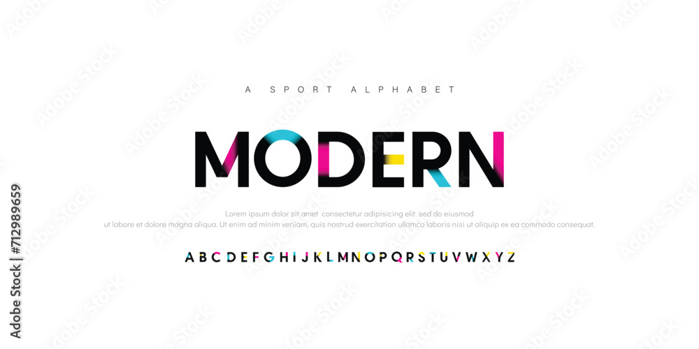 Abstract sport modern alphabet fonts. Typography technology electronic sport digital game music future creative font. vector illustration	 - obrazy, fototapety, plakaty 