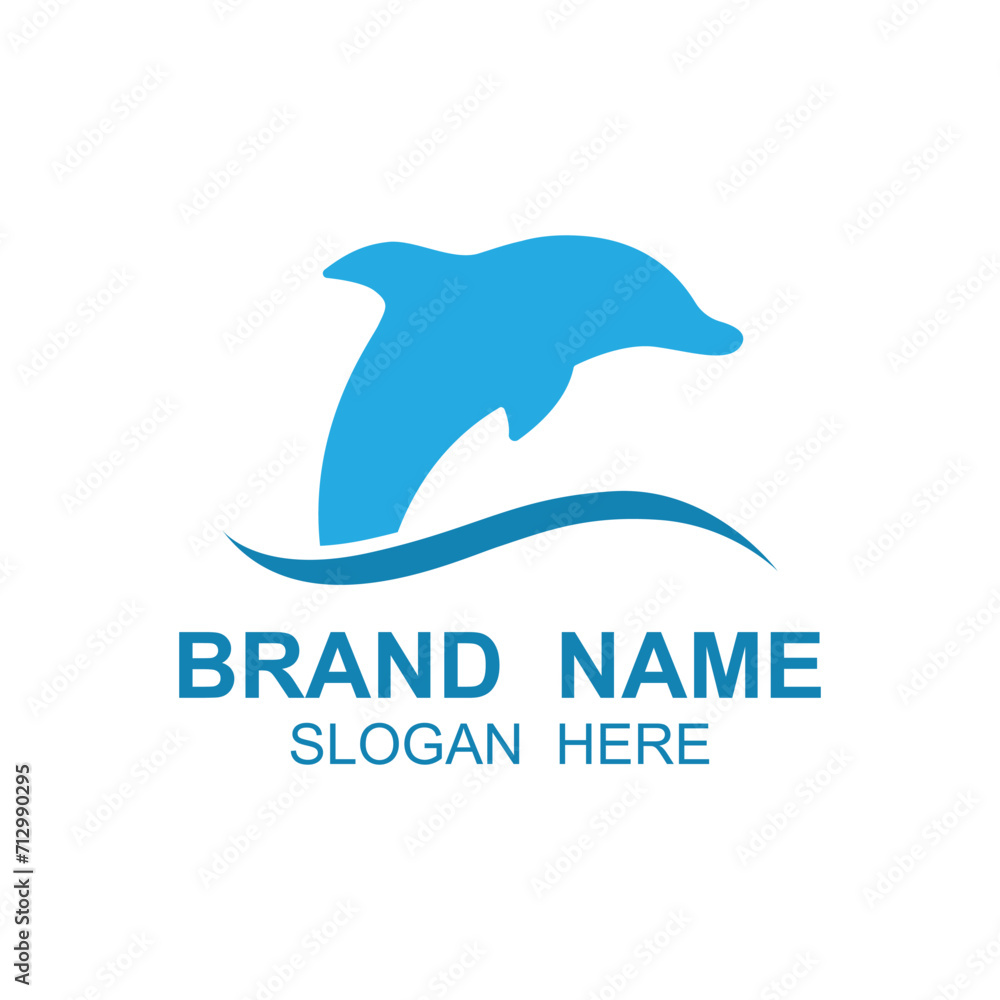 Dolphin logo vector with jumping position .This logo is suitable for travel company, diving or water adventure. Dolphin logo vector with jumping position .This logo is suitable for travel company, diving or water adventure.