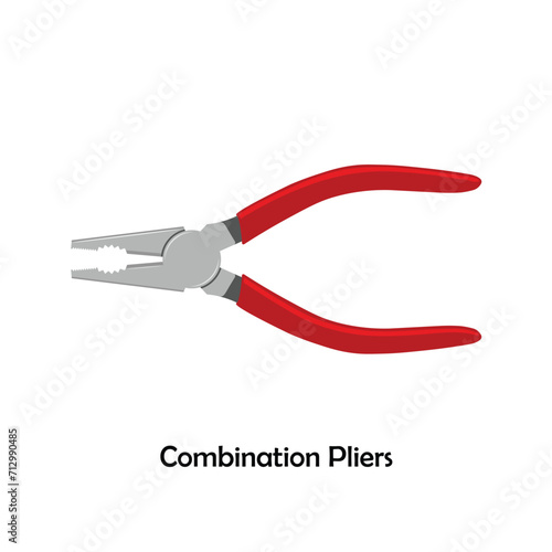 Combination pliers color vector. Work tool icon for web, tag, label, mechanical shop, garage, repair shop, workshop. Symbol for mechanical engineering, carpentry, mechanic, engineer, carpenter