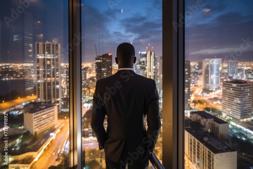 city at night. "Metropolitan Mindset: An Entrepreneur's Horizon"