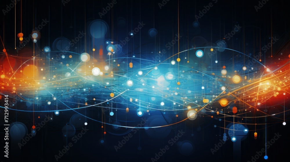 Fototapeta premium Dynamic fusion of colors in abstract science and technology background – vibrant digital composition for creative projects