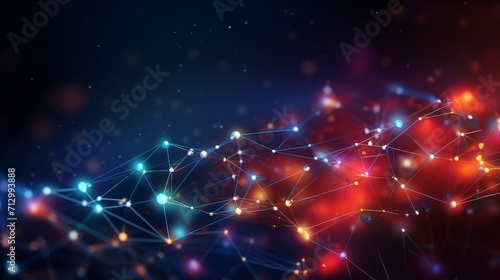 Abstract network connection: vibrant organic shapes in technology background 