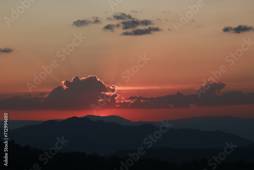 sunset in the mountains