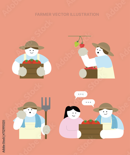 Occupation vector illustration set_Farmer