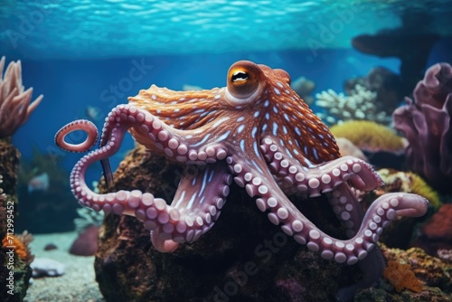 sea background Octopus in the ocean © Aida