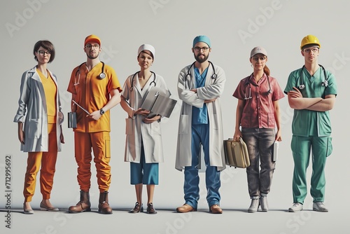 Leinwand Poster Labor Day concept With People Of Different Occupations worker flat Illustration