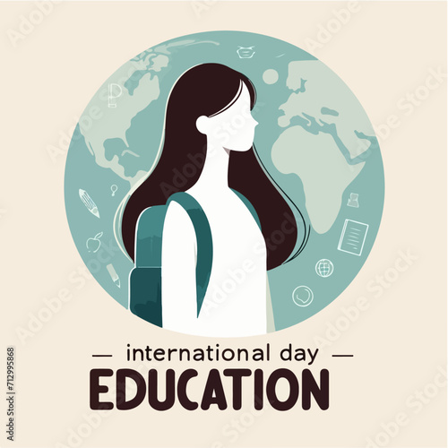 vectoer flat international day of education illustration photo