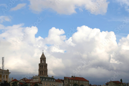 Historical city centre of Split, Croatia. Beautiful view of the promenade.