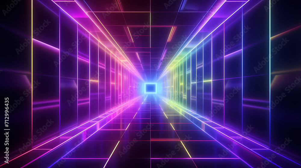Obraz premium Technology abstract lines background and light effects, technology sense background