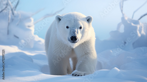 Polar bear in the snow