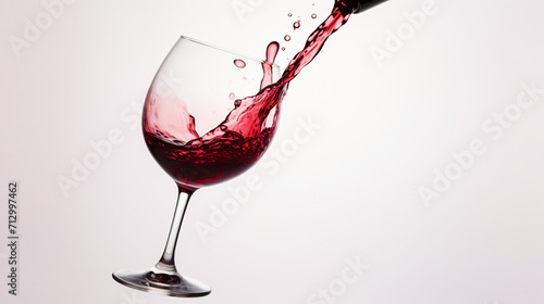 Pouring Red Wine into a Glass