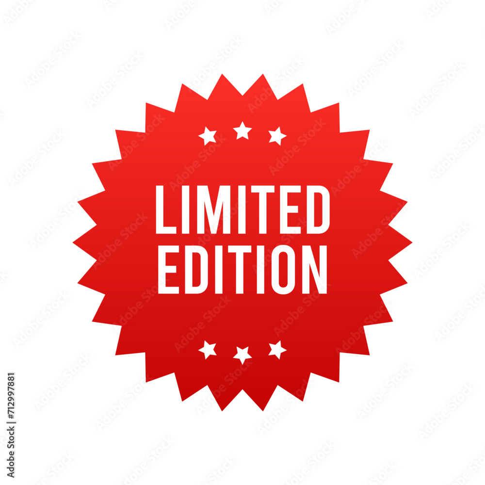 Limited edition banner, red label isolated on white background. Tags, badge, ribbon for promotion. Vector illustration Limited edition banner, red label isolated on white background. Tags, badge, ribbon for promotion. Vector illustration