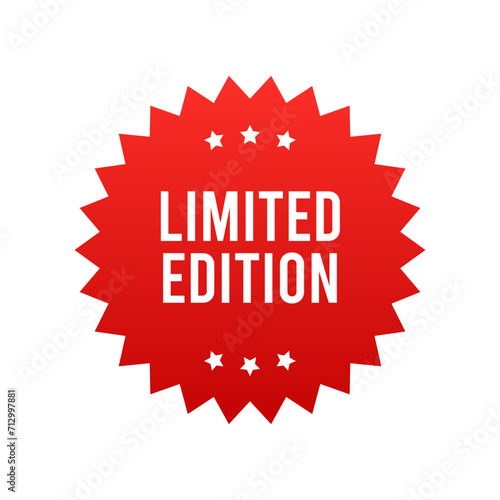 Limited edition banner, red label isolated on white background. Tags, badge, ribbon for promotion. Vector illustration