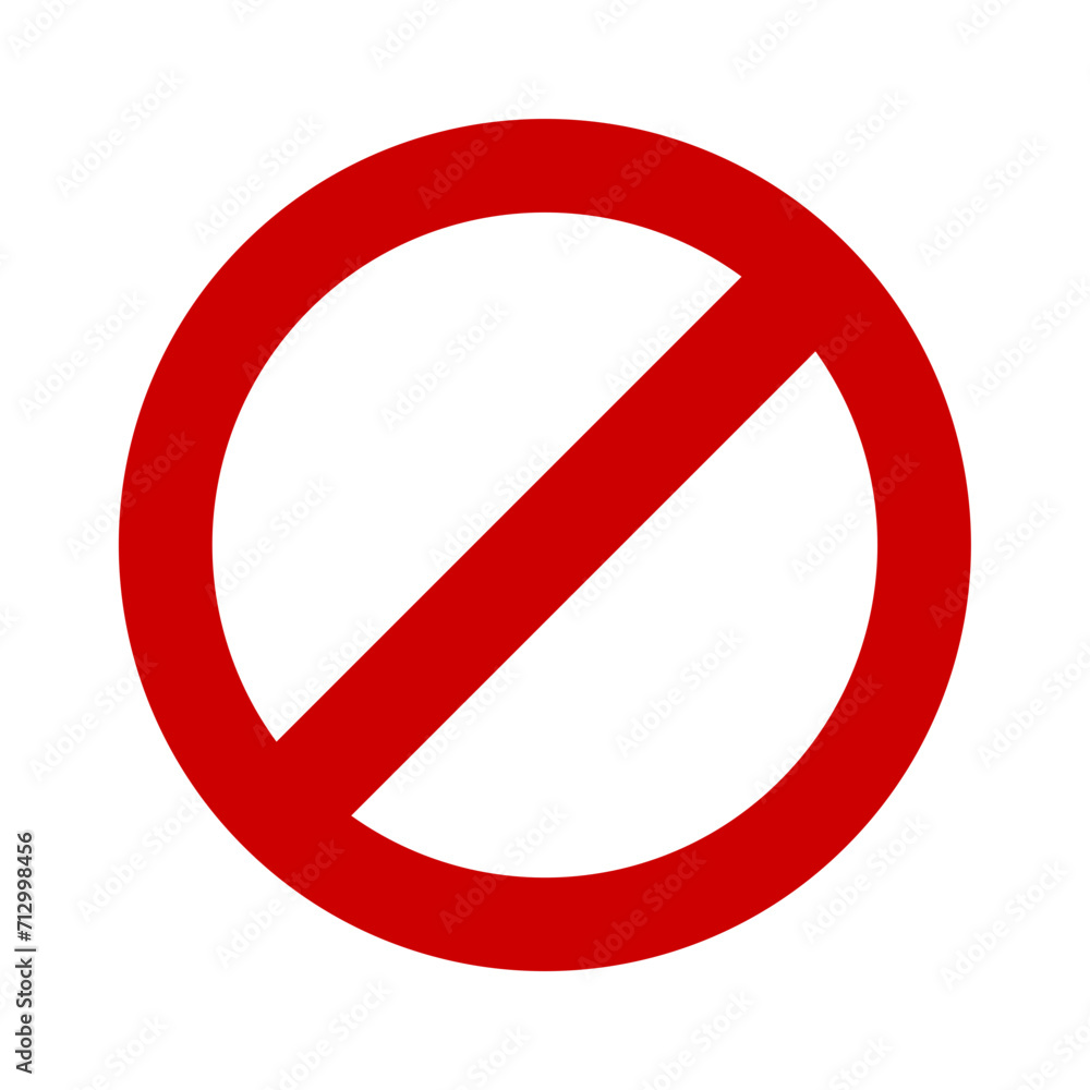 Obraz premium Prohibition circle symbol. Red ban banned icon. Stop sign. Forbidden element vector illustration isolated on white background