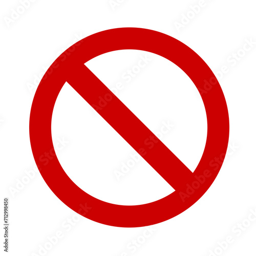 Prohibition circle symbol. Red ban banned icon. Stop sign. Forbidden element vector illustration isolated on white background photo