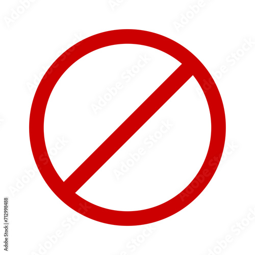 Prohibition circle symbol. Red ban banned icon. Stop sign. Forbidden element vector illustration isolated on white background