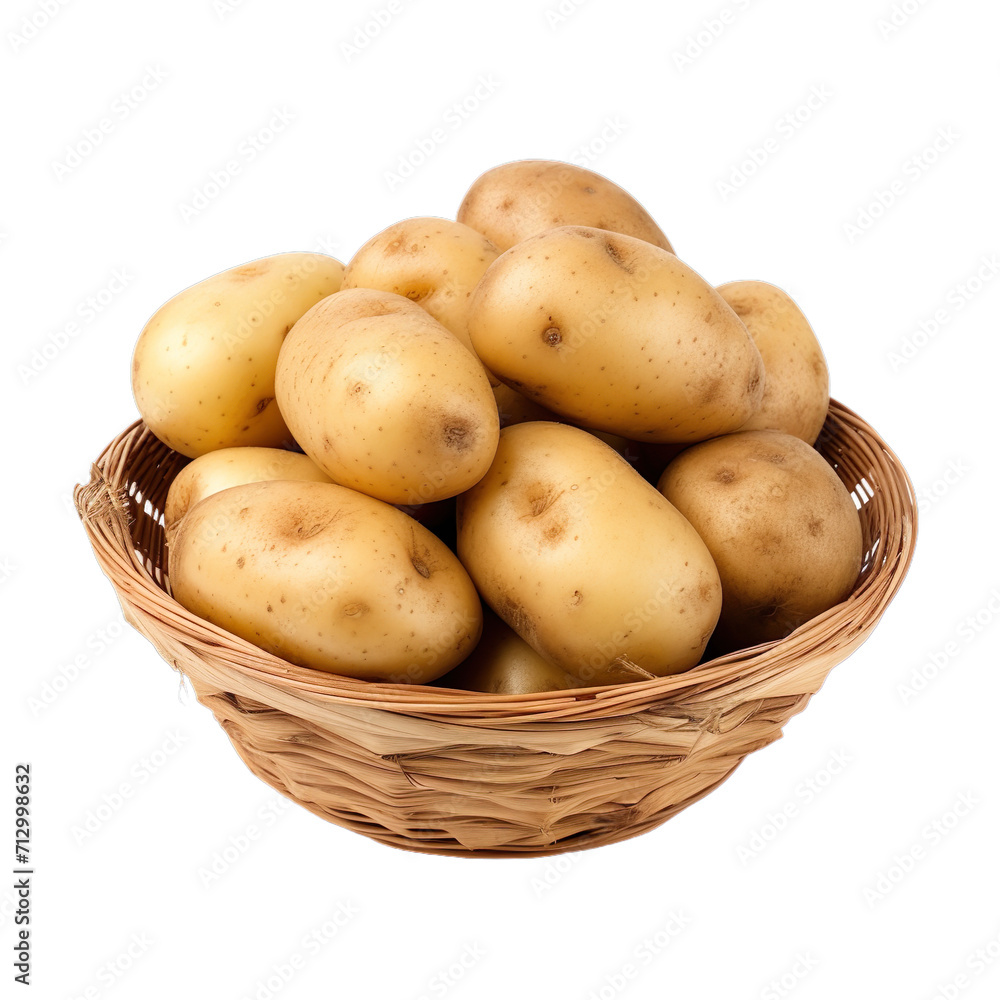 Whole fresh potatoes isolated on transparent background Whole fresh potatoes isolated on transparent background