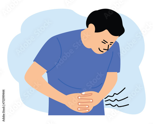illustration of stomachache symptom person concept