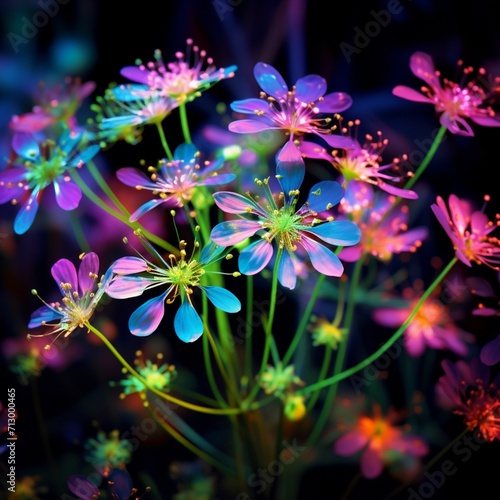 Coriander Flower neon Color AI Generated pictures © Pallab