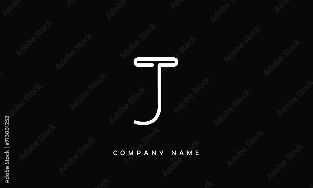 JT, TJ, J, T Abstract Letters Logo Monogram JT, TJ, J, T Abstract Letters Logo Monogram