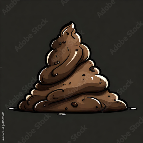 cartoon drawing of a pile of poop feces photo