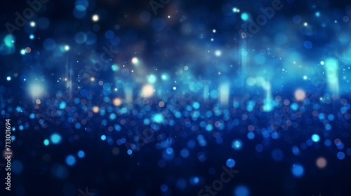 Dynamic blue bokeh particles  abstract cinematic background for event  game trailers  and digital technology openers