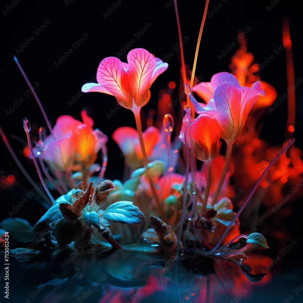 Crowfoot marsh Flower neon Color AI Generated pictures Crowfoot marsh Flower neon Color AI Generated pictures