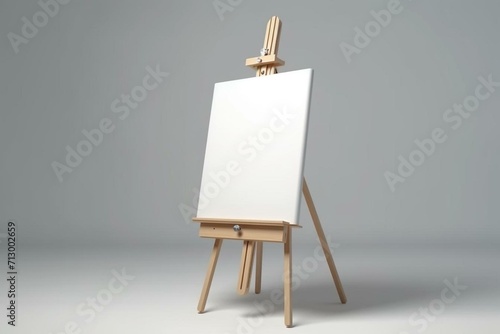 isolated white canvas on easel. Generative AI