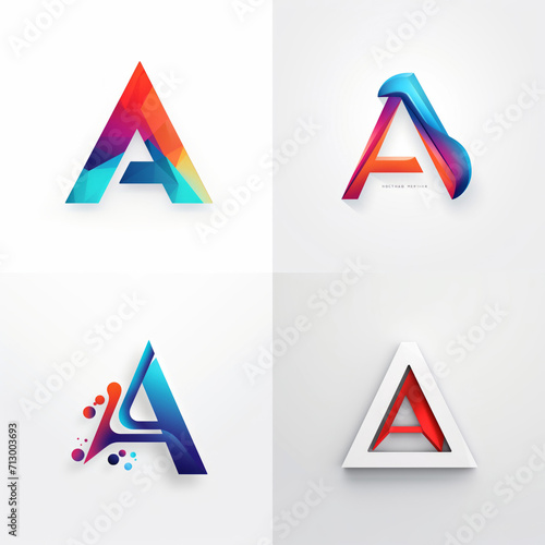 Set of A letter logo design