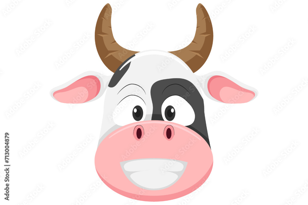 Cute Cow Expression Sticker Design