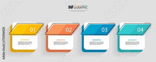 Infographics design template business concept with 4 steps vector	