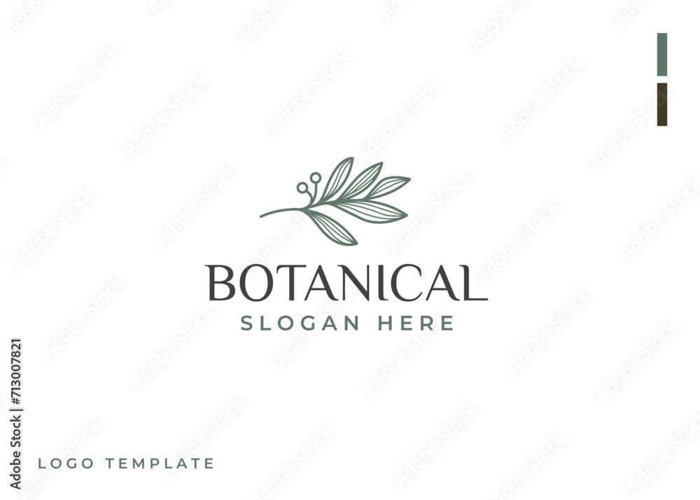 Obraz premium Leaf Plant Flower Monoline Logo. Universal creative premium symbol. Vector sign icon logo template. Vector illustration