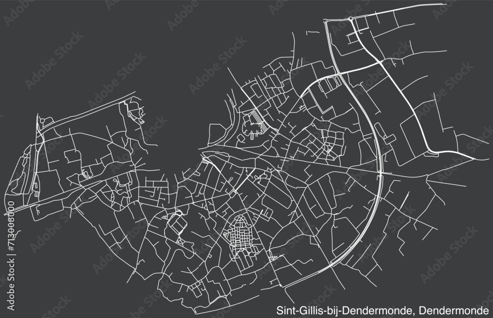 Street roads map of the SINT-GILLIS-BIJ-DENDERMONDE COMMUNITY, DENDERMONDE