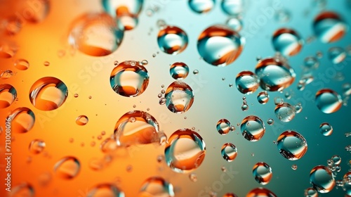 Refreshing elegance: crystal clear water drops on glass, capturing the essence of a fresh drink - abstract graphic background
