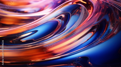 Vibrant macro shot: abstract metallic liquids creating mesmerizing background 