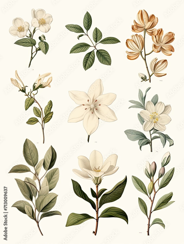 Antique Plant Illustrations: Classic Flora Art for Farmhouse Walls