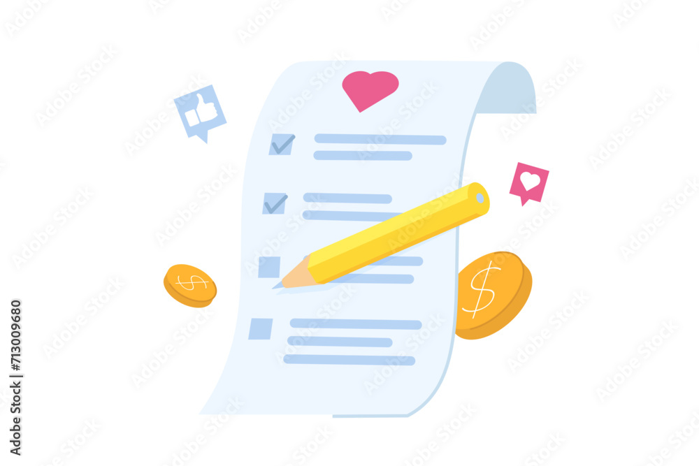 Online shopping wishlist, add to personalized collection concept. Vector illustration. Online shopping wishlist, add to personalized collection concept. Vector illustration.