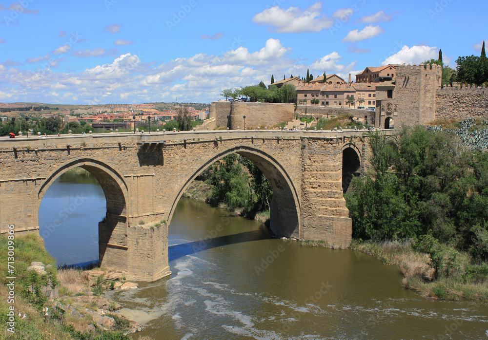 Spain. Ancient bridge in the ancient city of Toledo on a summer day.