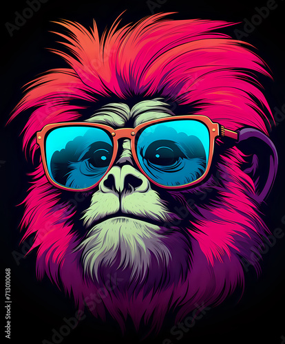 Gibbon With Sunglasses Generative AI © Stefan