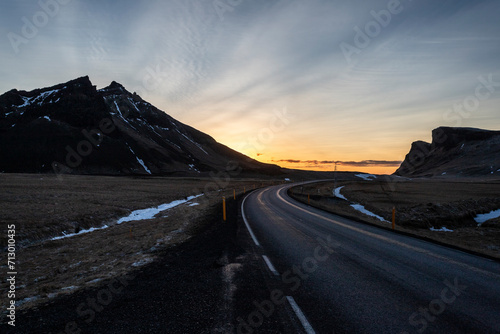 Ring road landscape in Iceland in winter