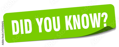 did you know sticker. did you know label