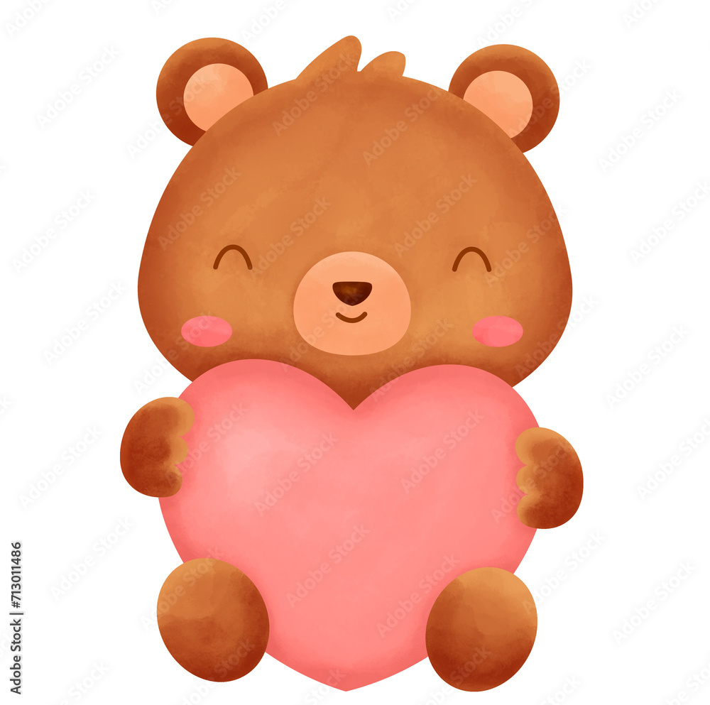 Cute Bear Hugging A Heart
Watercolor
Cute Bear Hugging A Heart
Watercolor