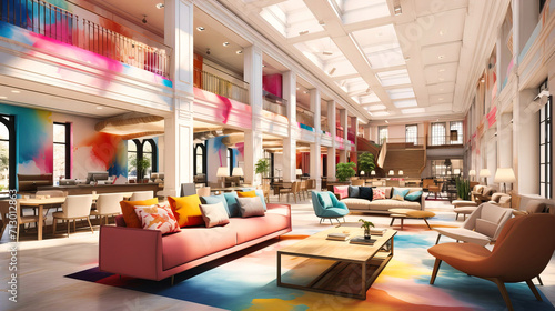 Wallpaper Mural Luxurious Hotel Lobby Interior with Stylish Furniture and Elegant Decor Torontodigital.ca