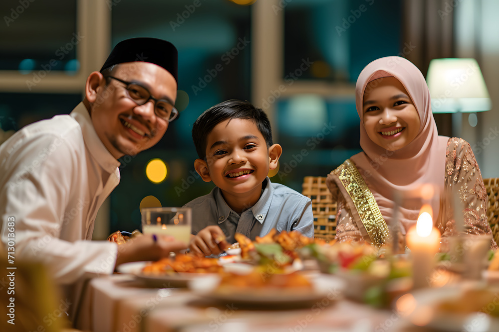 Evening Family Iftar Celebration Captured in Vivid Colors Evening Family Iftar Celebration Captured in Vivid Colors